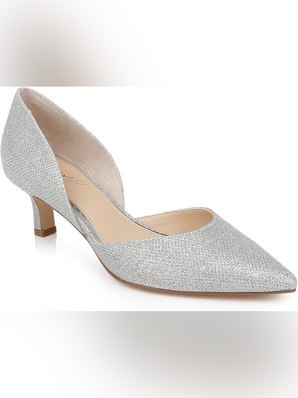 Jewel Badgley Mischka | Silver Kitten Heel, 10